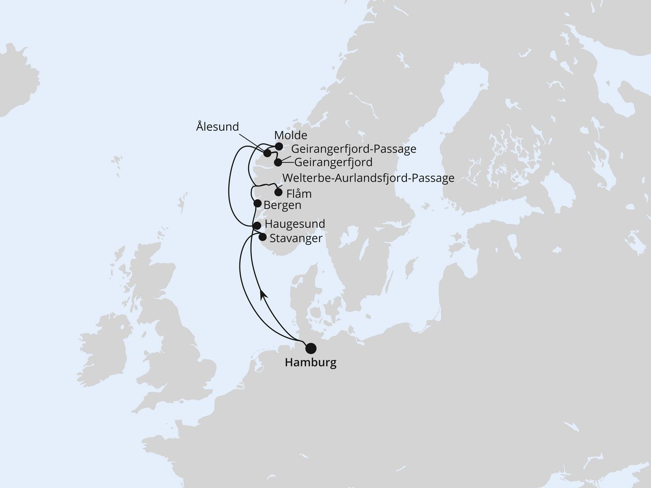 Norwegens Fjord-Weltnaturerbe ab Hamburg 1
