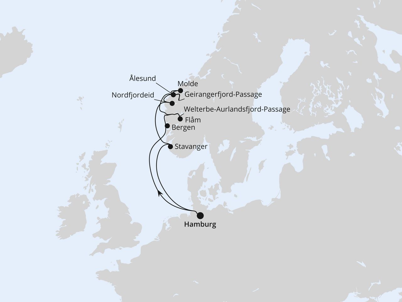 Norwegens Fjord-Weltnaturerbe ab Hamburg 1