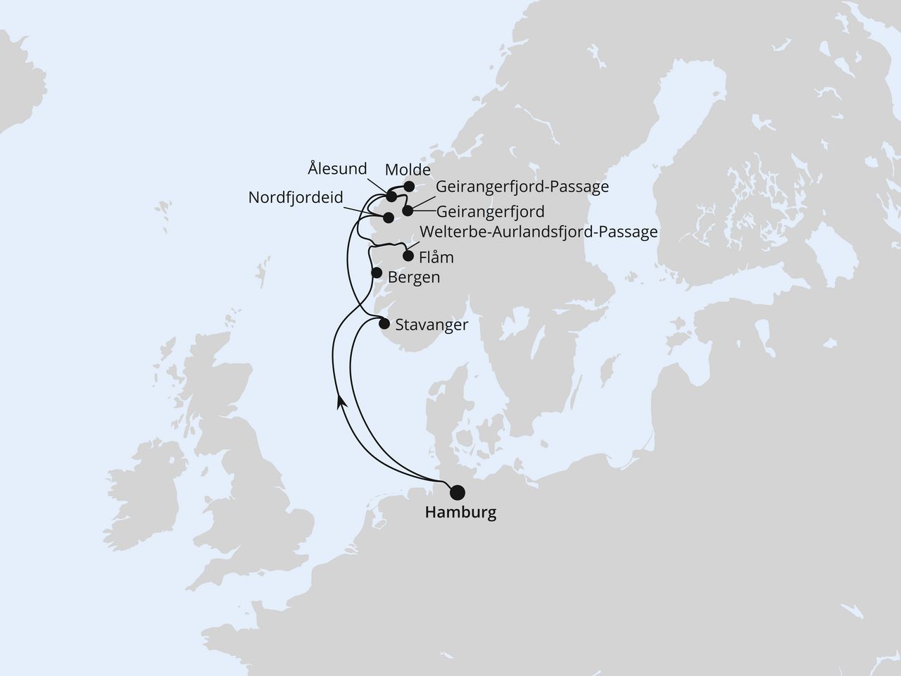 Norwegens Fjord-Weltnaturerbe ab Hamburg 1