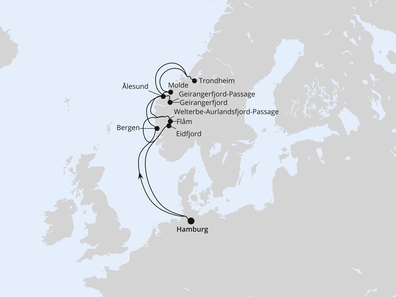 Norwegens Fjord-Weltnaturerbe ab Hamburg 1