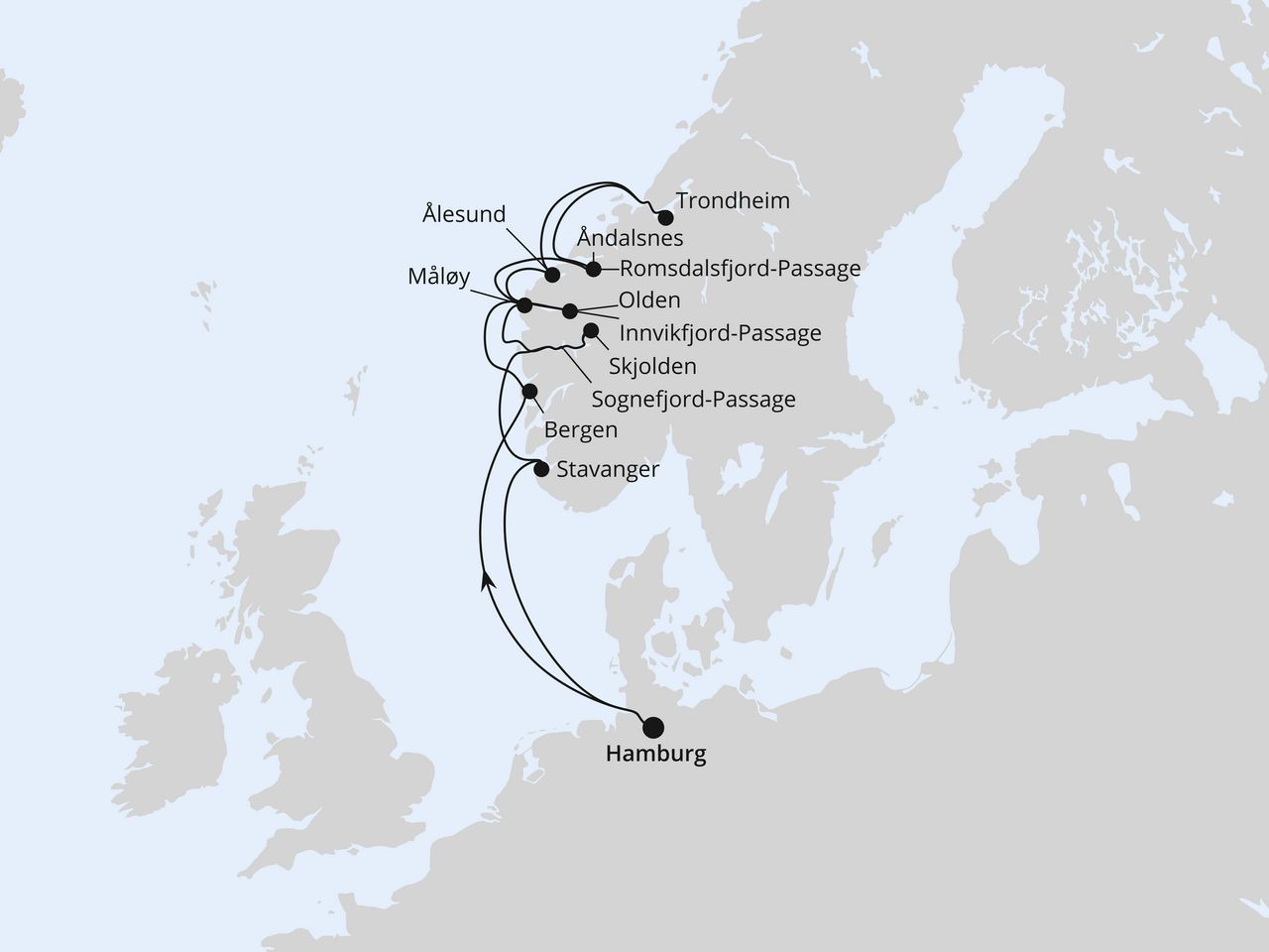 Norwegische Fjordlandschaft ab Hamburg 2