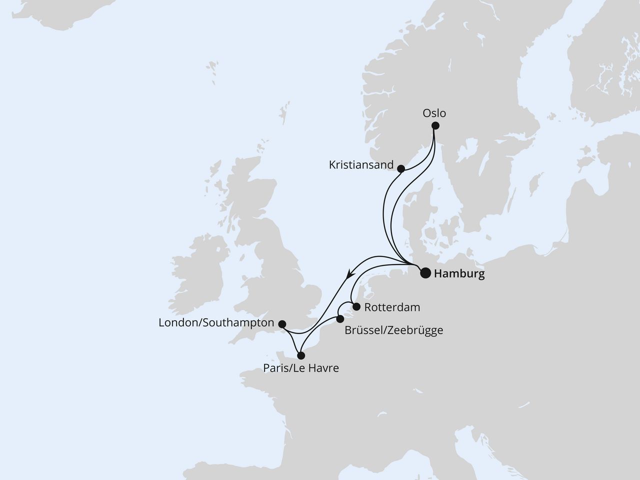Westeuropas Metropolen & Norwegen ab Hamburg