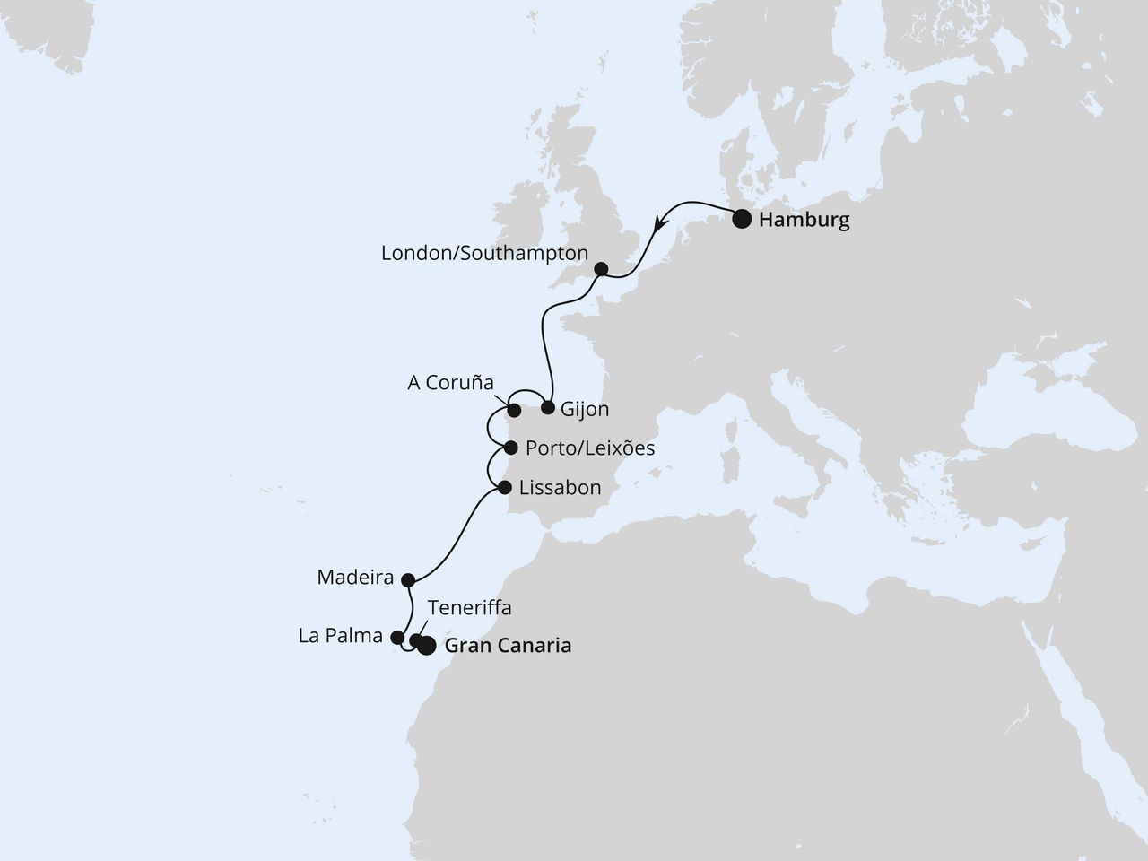 Westeuropa-Highlights ab Hamburg 1