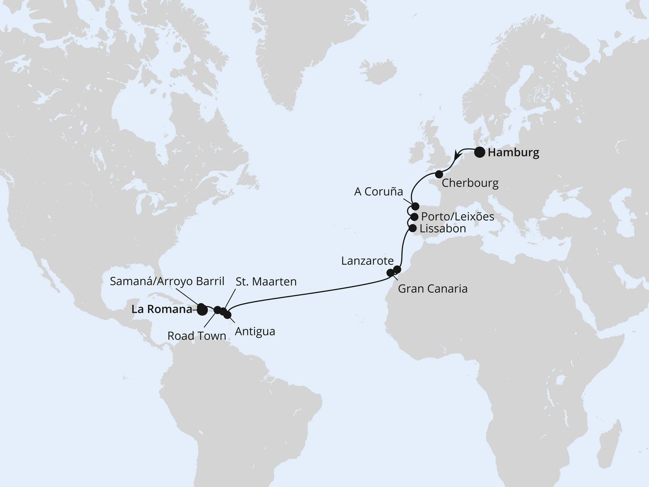 Von Hamburg über die Kanaren in die Dom. Republik