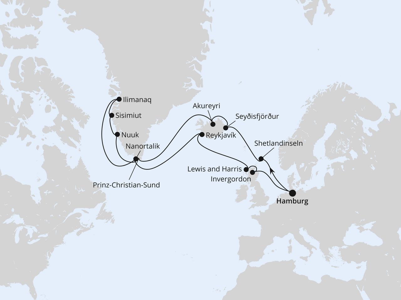 Island & Grönland ab Hamburg