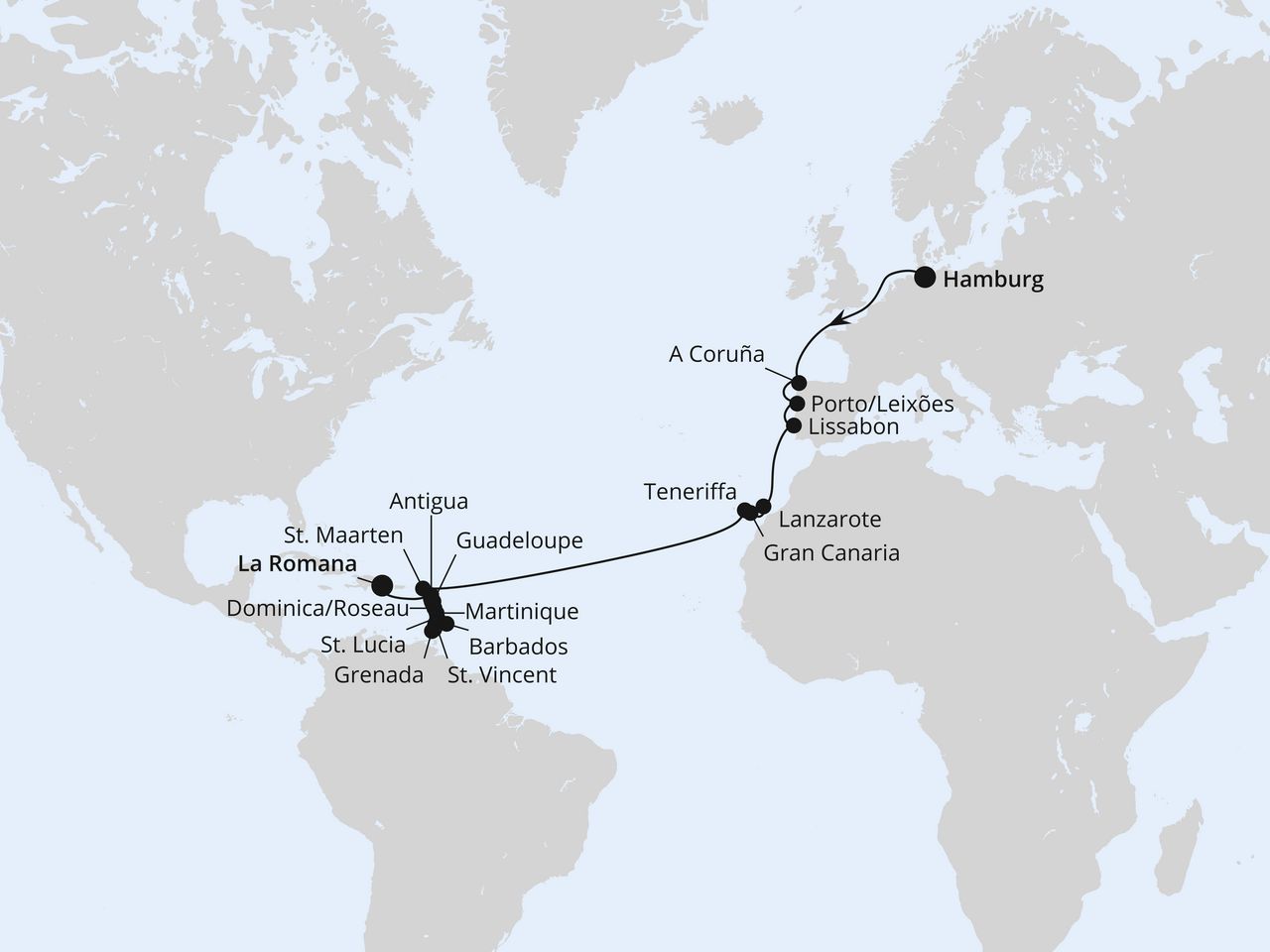 Von Hamburg in die Dominikanische Republik