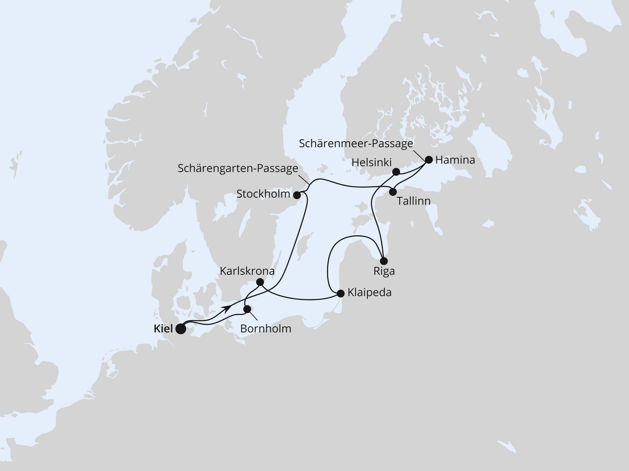 Schärengärten der Ostsee ab Kiel