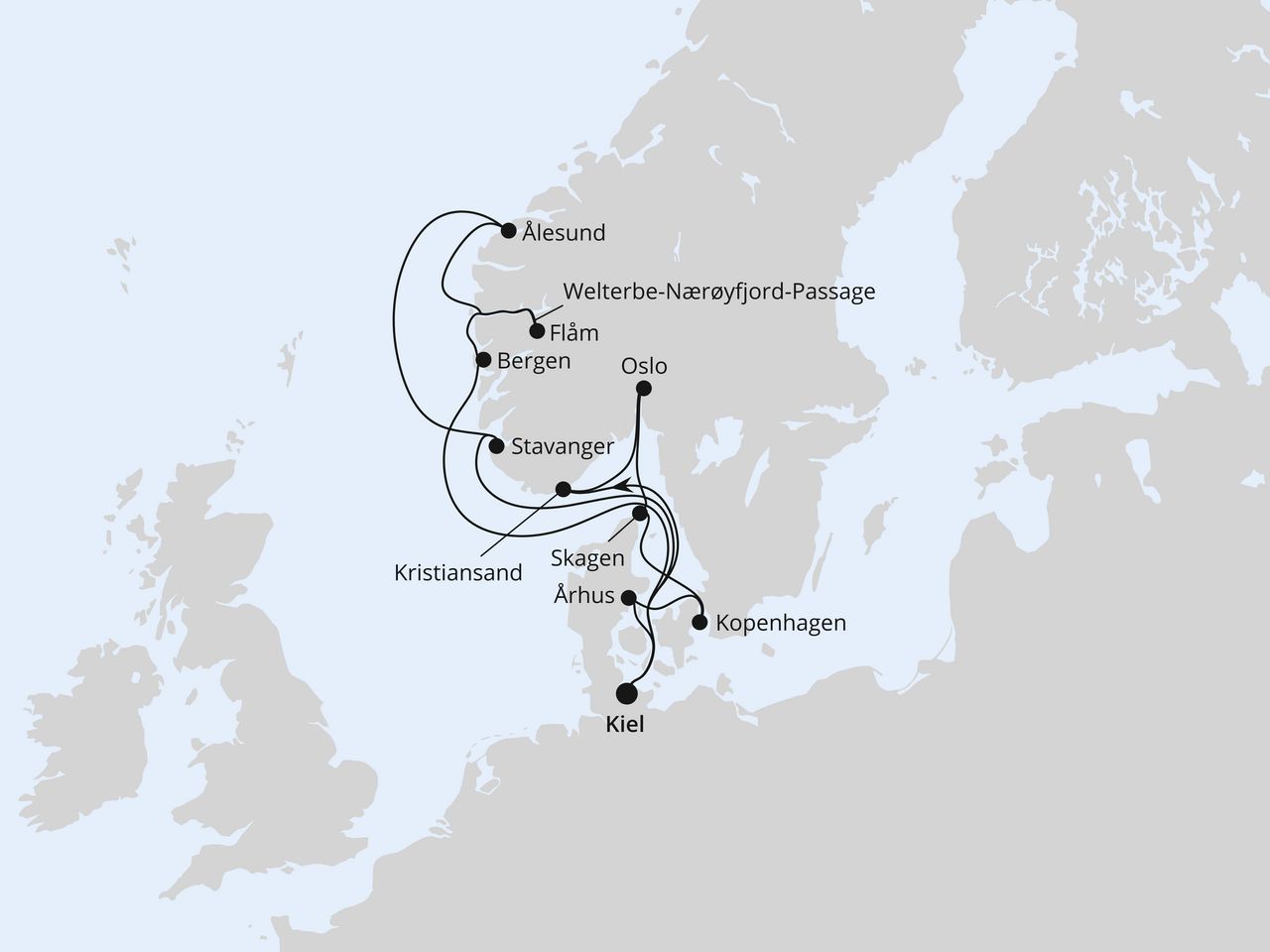 Große Skandinavien-Reise ab Kiel