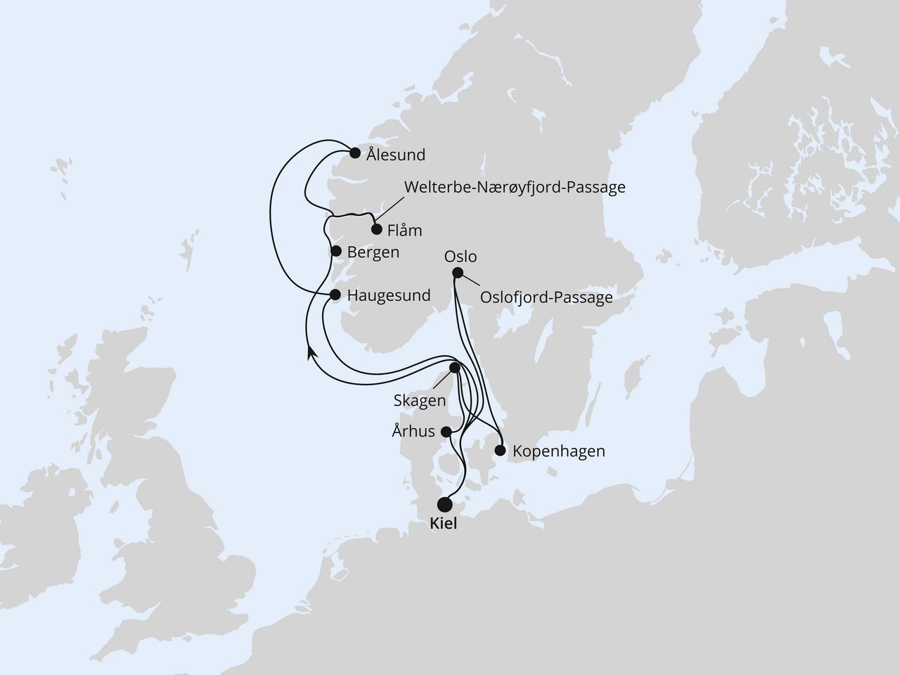 Große Skandinavien-Reise ab Kiel