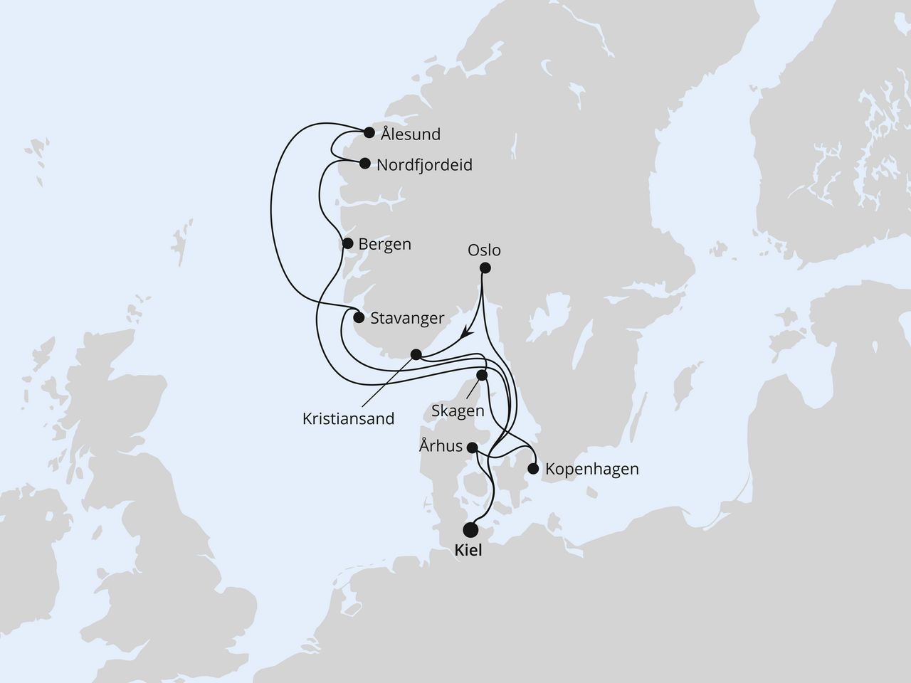 Große Skandinavien-Reise ab Kiel