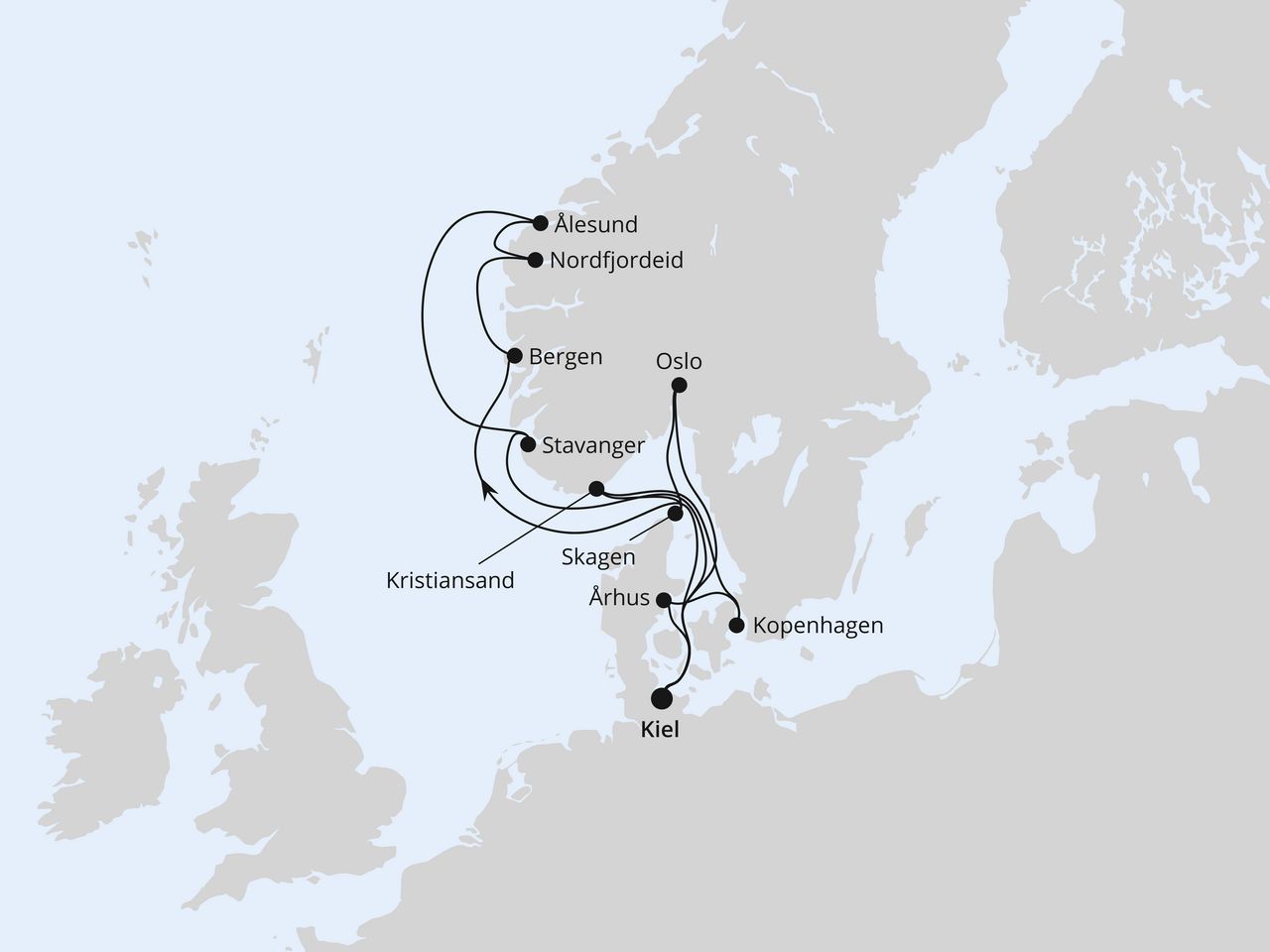 Große Skandinavien-Reise ab Kiel