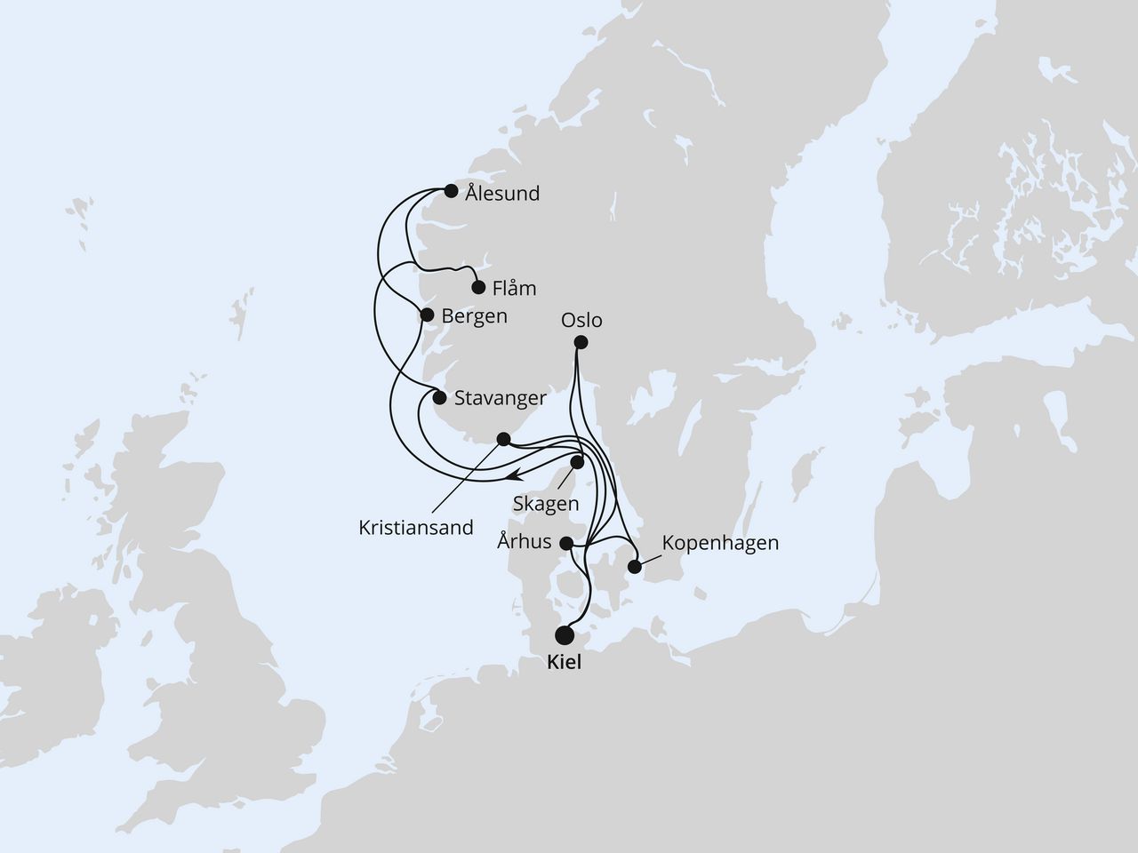 Große Skandinavien-Reise ab Kiel
