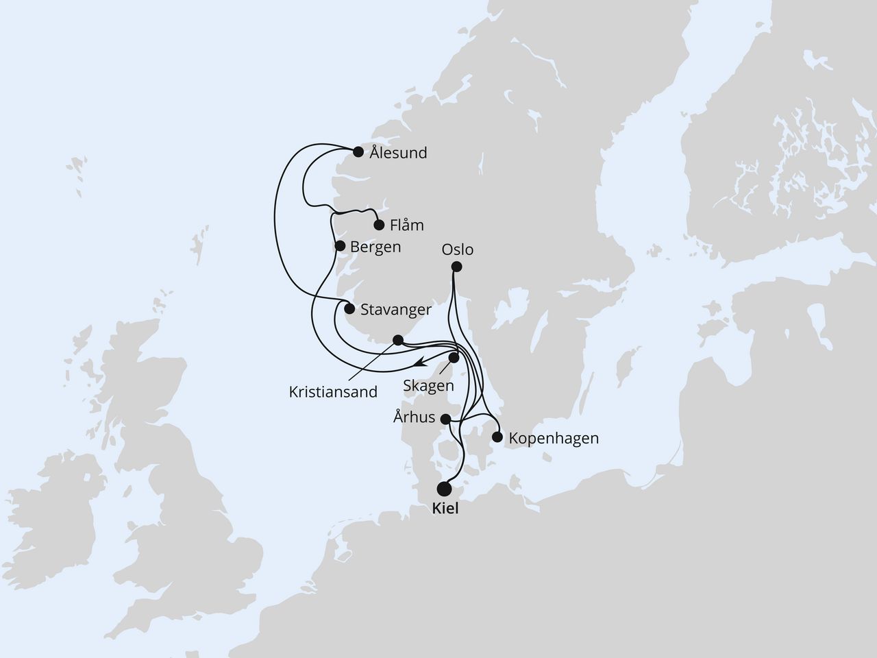 Große Skandinavien-Reise ab Kiel