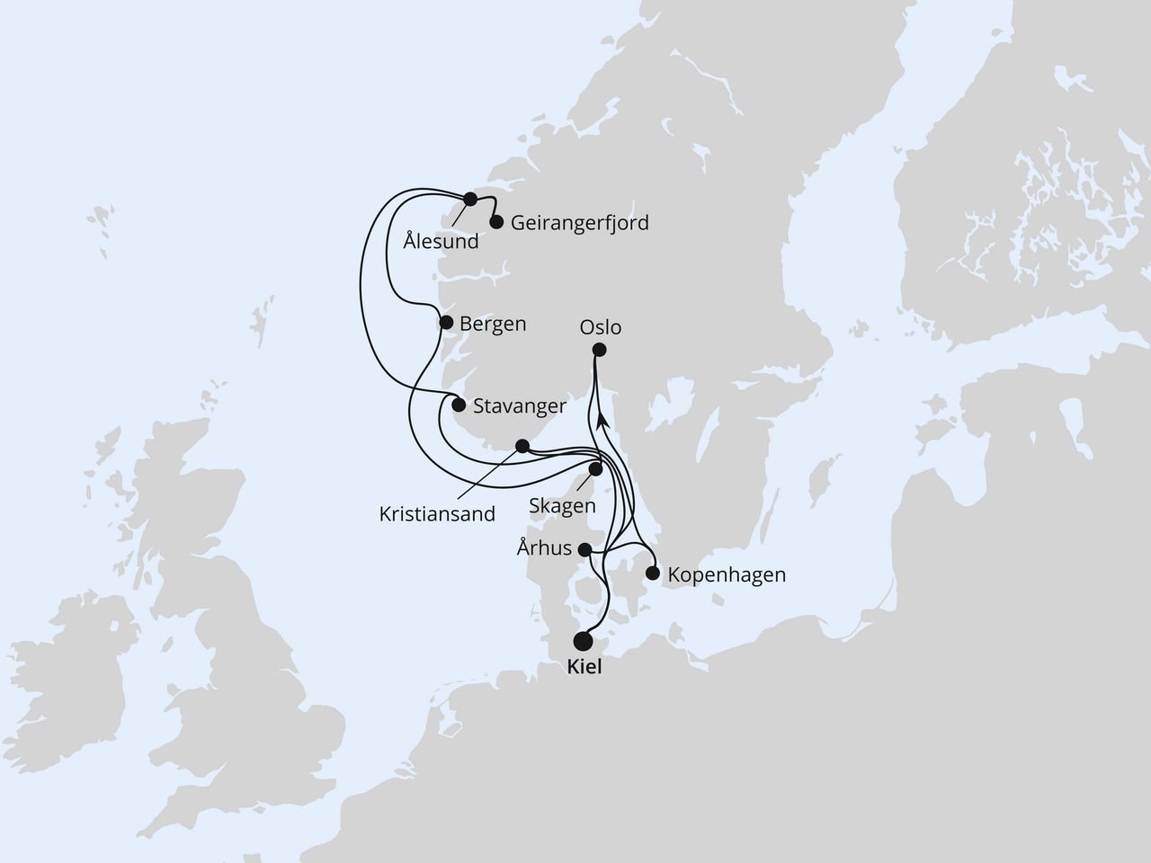 Große Skandinavien-Reise ab Kiel