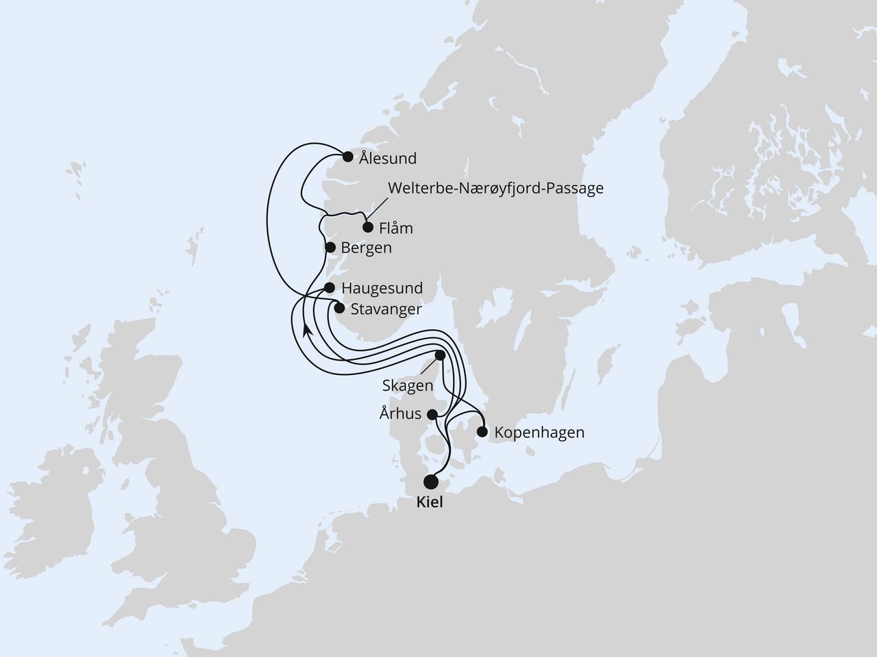 Große Skandinavien-Reise ab Kiel