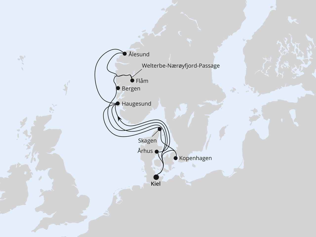 Große Skandinavien-Reise ab Kiel