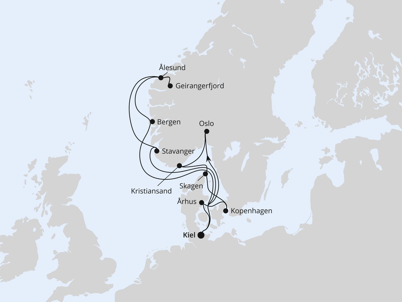 Große Skandinavien-Reise ab Kiel