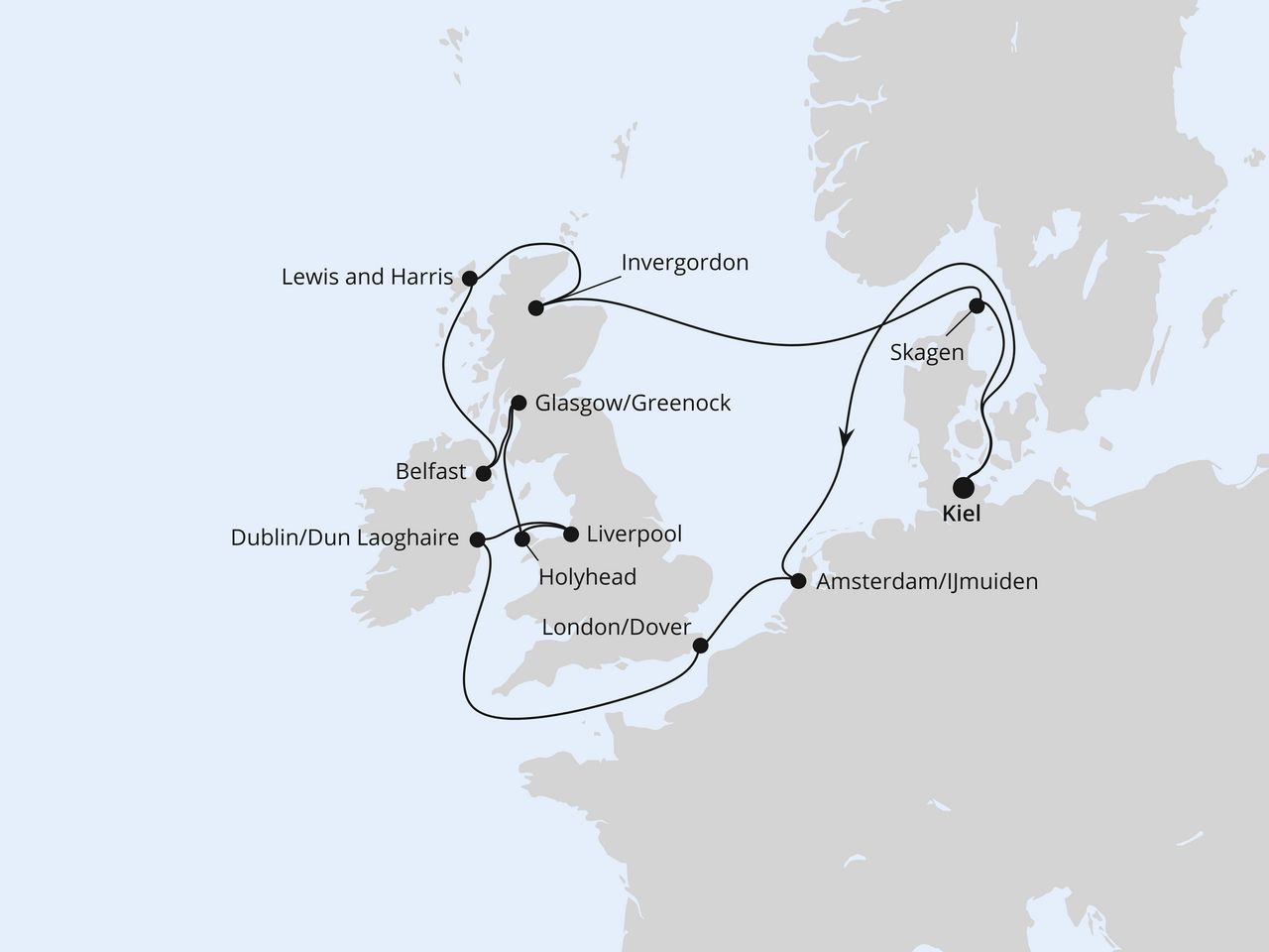 Großbritannien & Irland ab Kiel