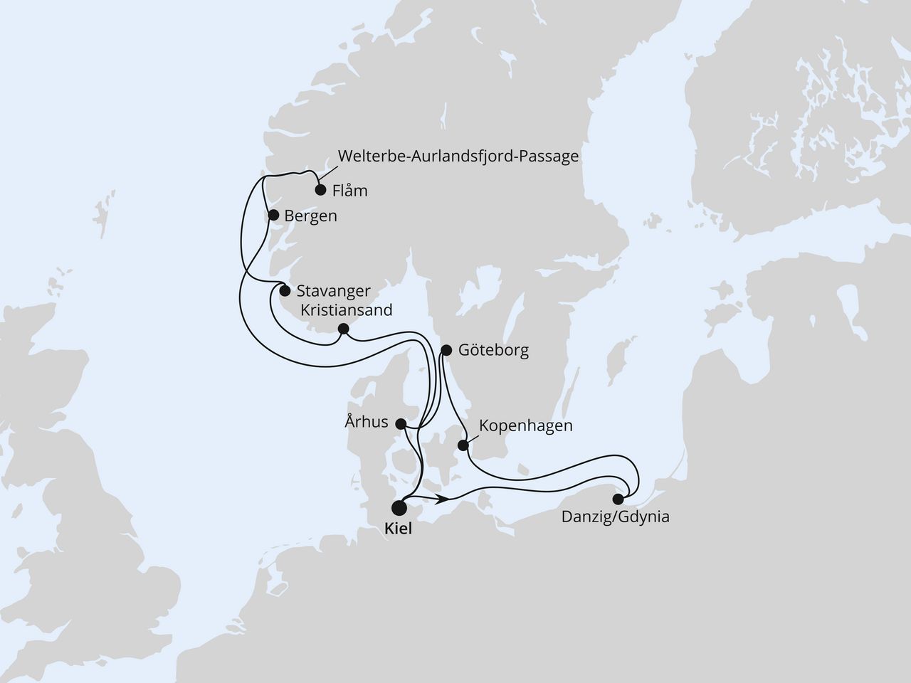 Ostsee & Norwegens Welterbe ab Kiel 1