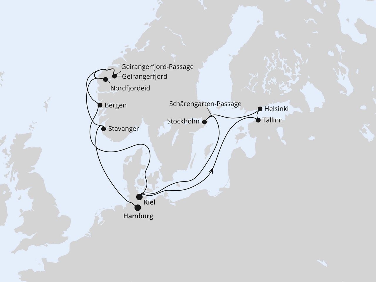 Ostsee & Norwegen von Kiel nach Hamburg