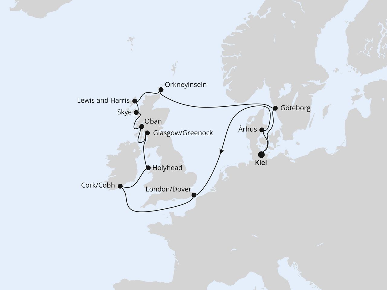 Großbritannien & Irland ab Kiel