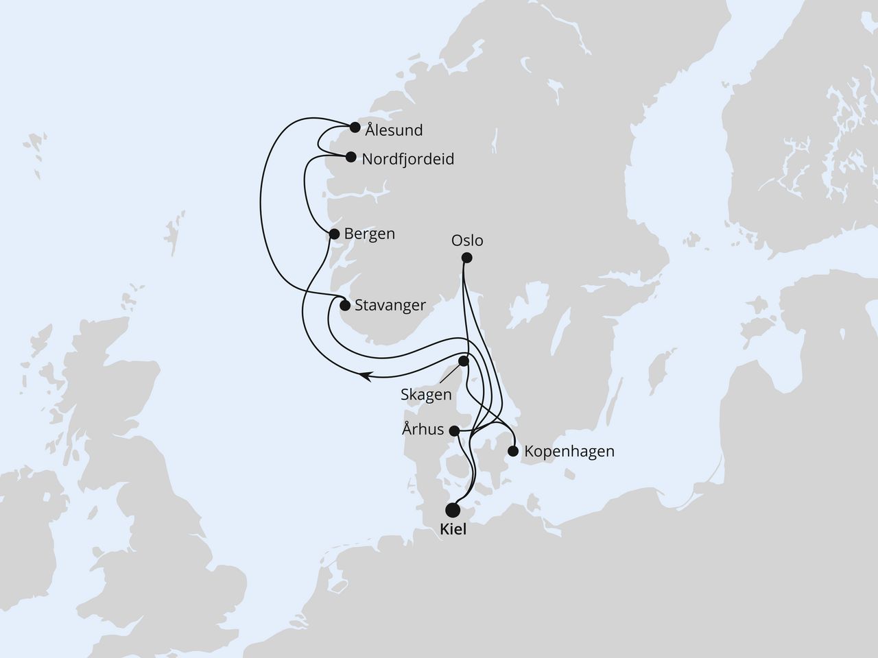 Große Skandinavien-Reise ab Kiel