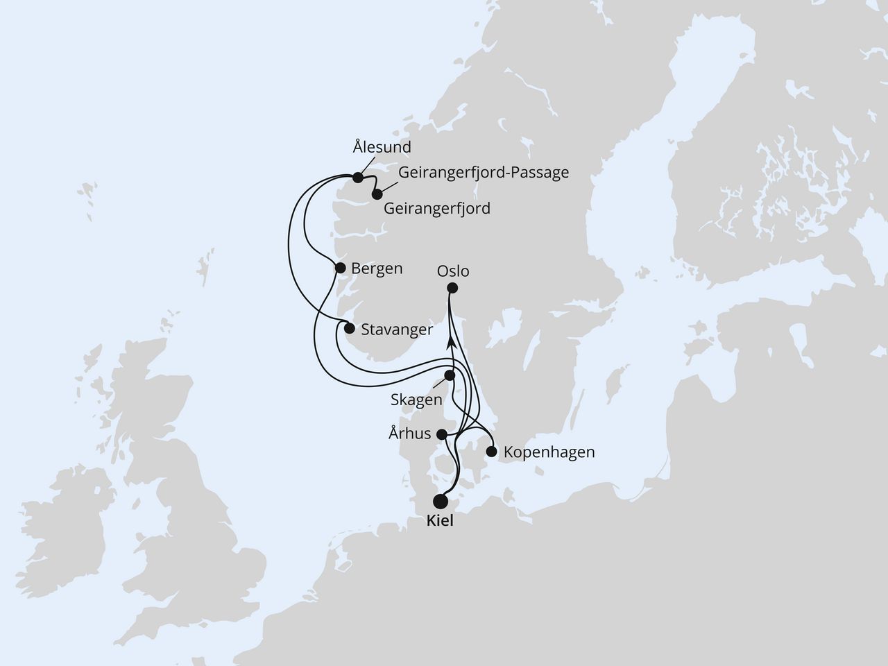 Große Skandinavien-Reise ab Kiel