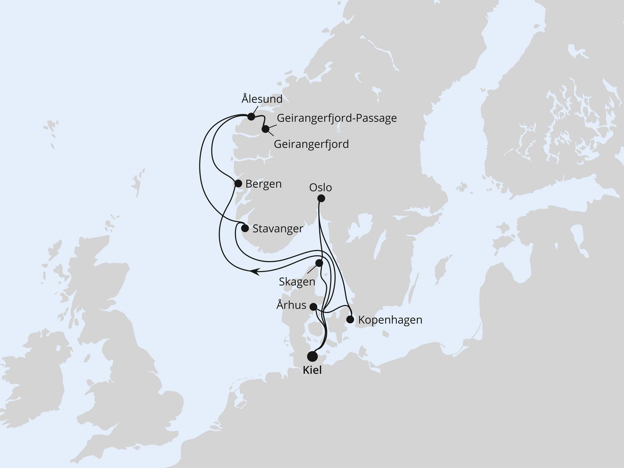 Große Skandinavien-Reise ab Kiel