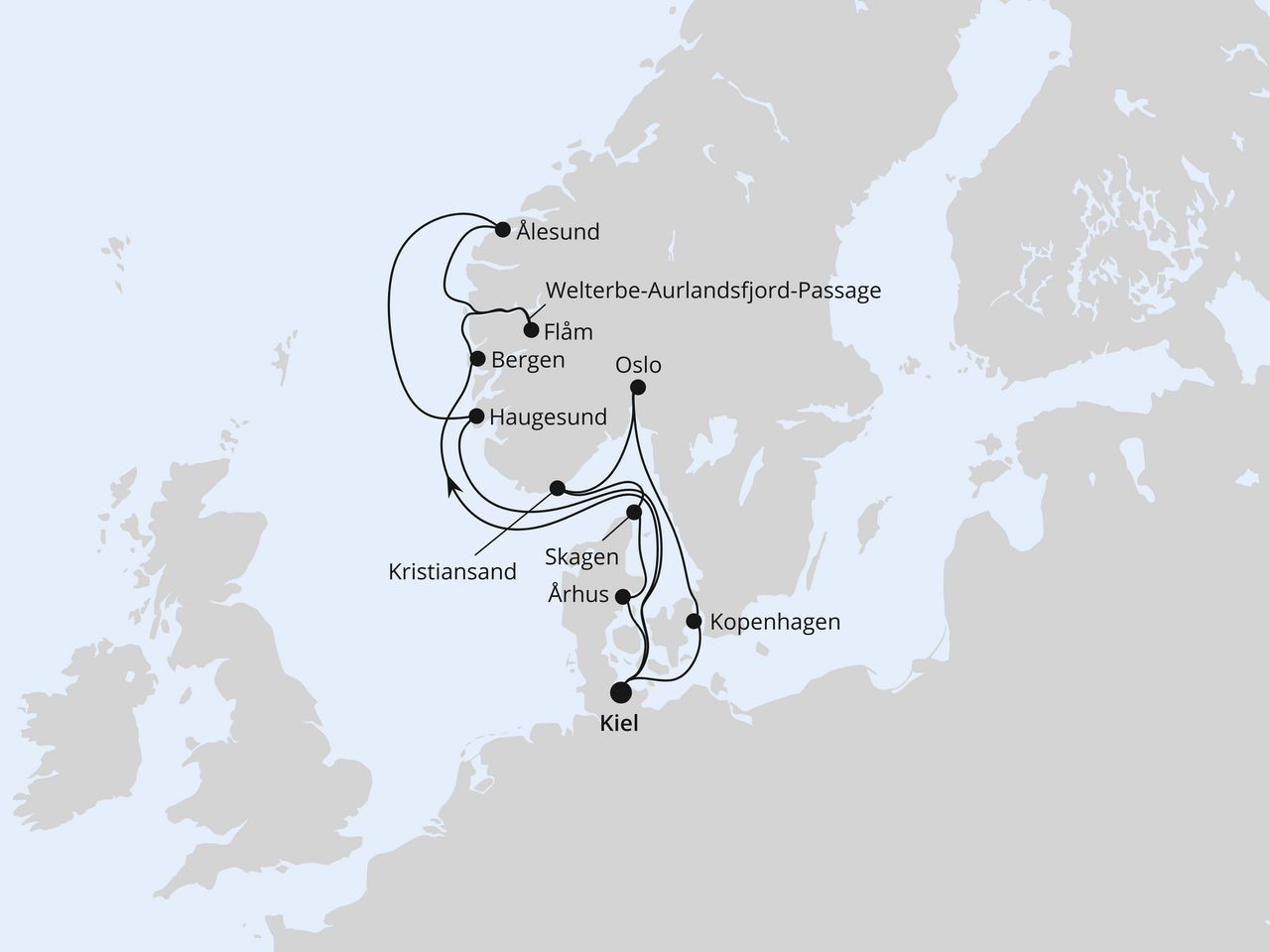 Große Skandinavien-Reise ab Kiel