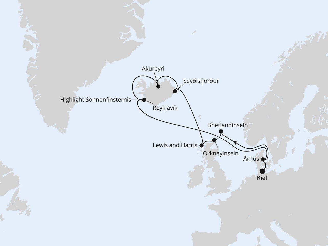 Schottland & Island mit Sonnenfinsternis ab Kiel