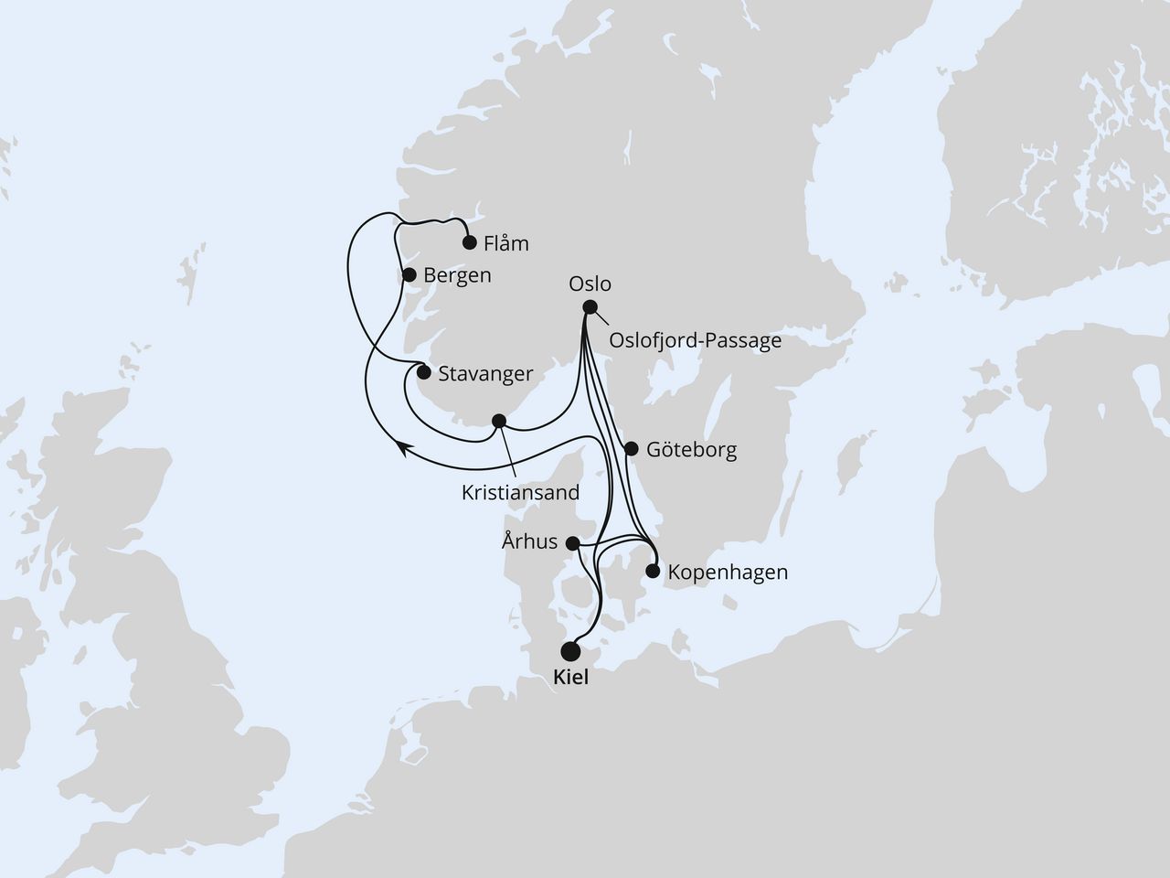 Große Norwegen- & Dänemark-Reise ab Kiel