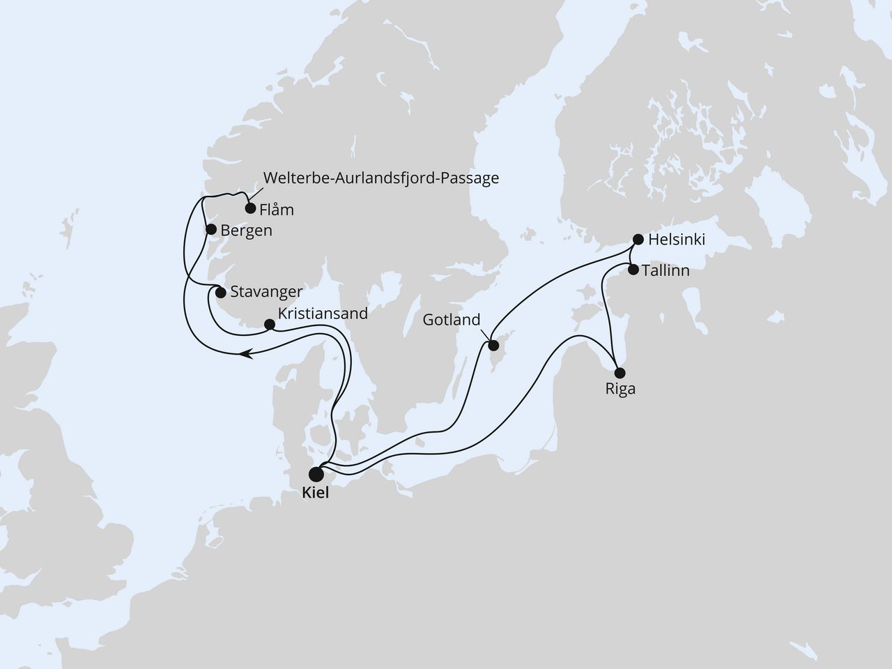 Ostsee & Norwegens Welterbe ab Kiel 2