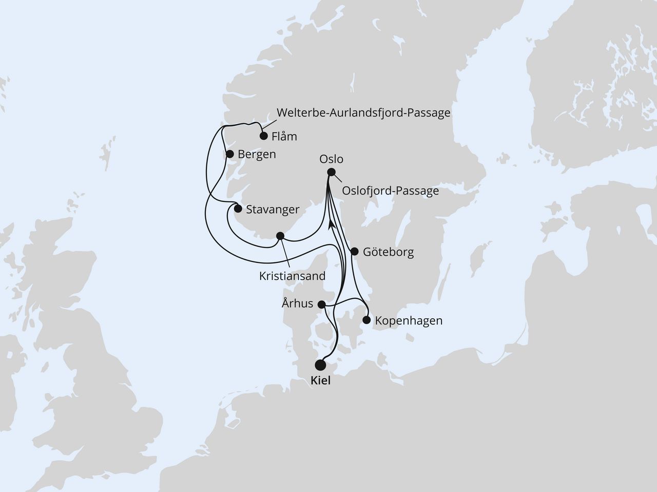 Große Norwegen- & Dänemark-Reise ab Kiel