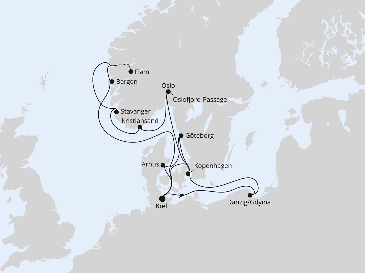 Große Ostsee- & Norwegen-Reise ab Kiel
