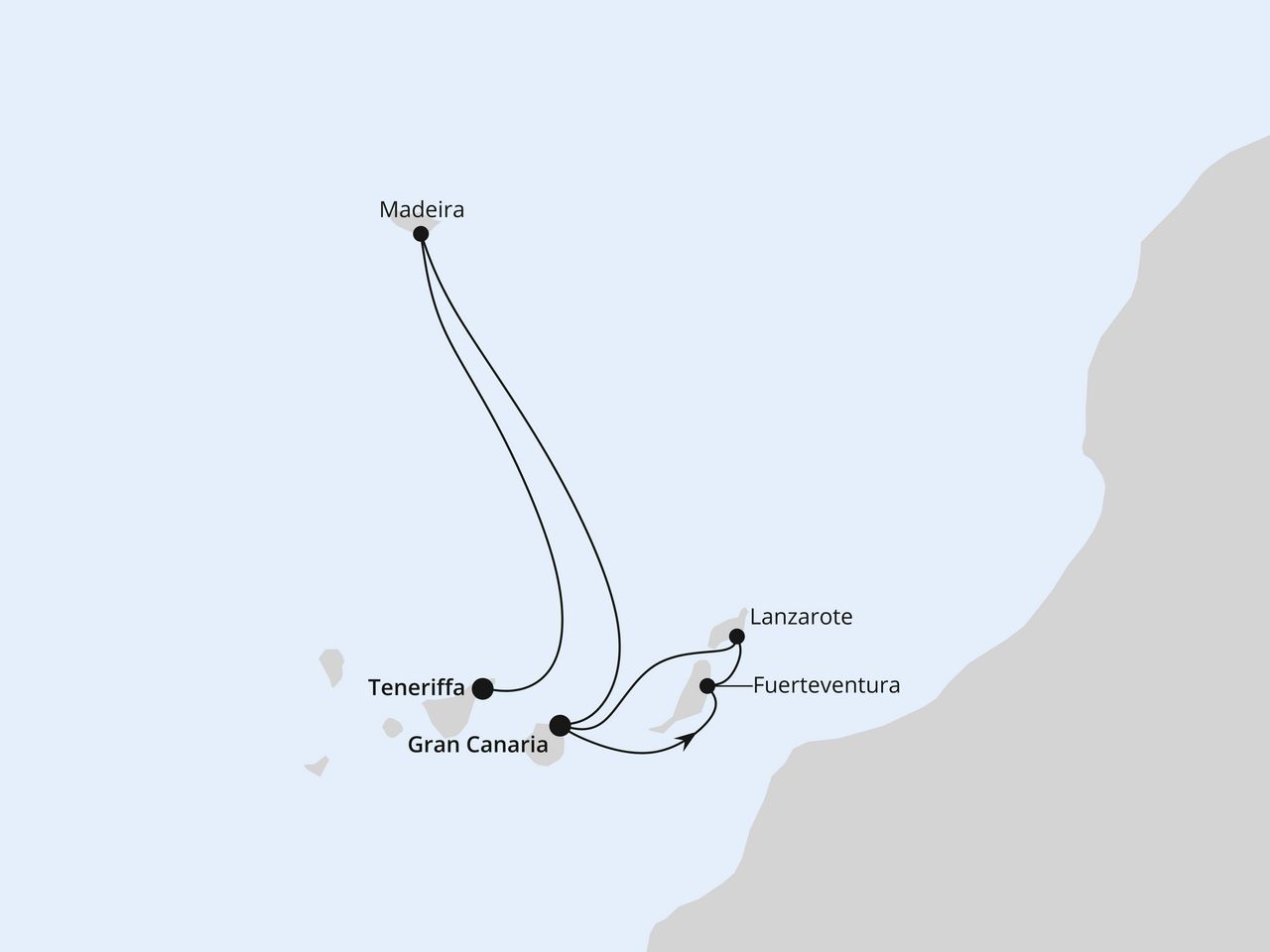 Routenkarte: Kanaren & Madeira ab Gran Canaria 2