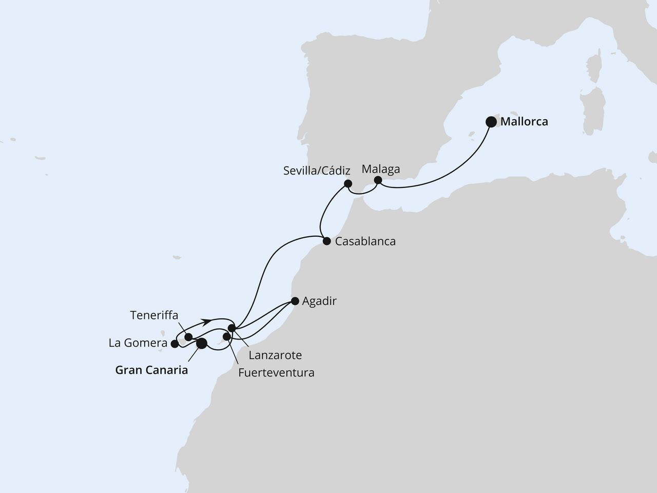 Kanaren, Marokko & Andalusien ab Gran Canaria 1