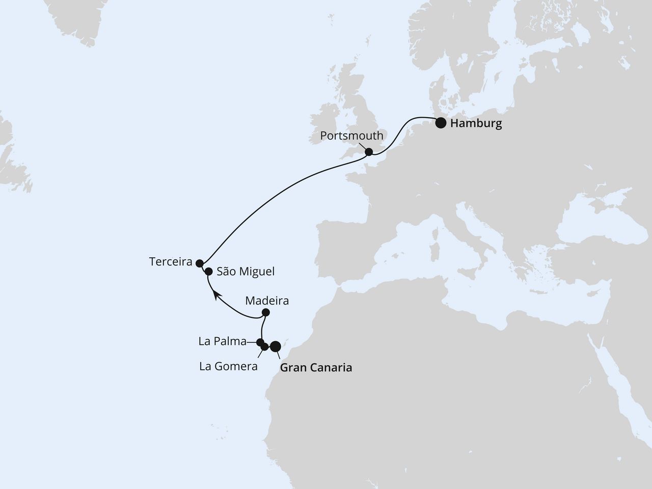 Von Gran Canaria über die Azoren nach Hamburg 1