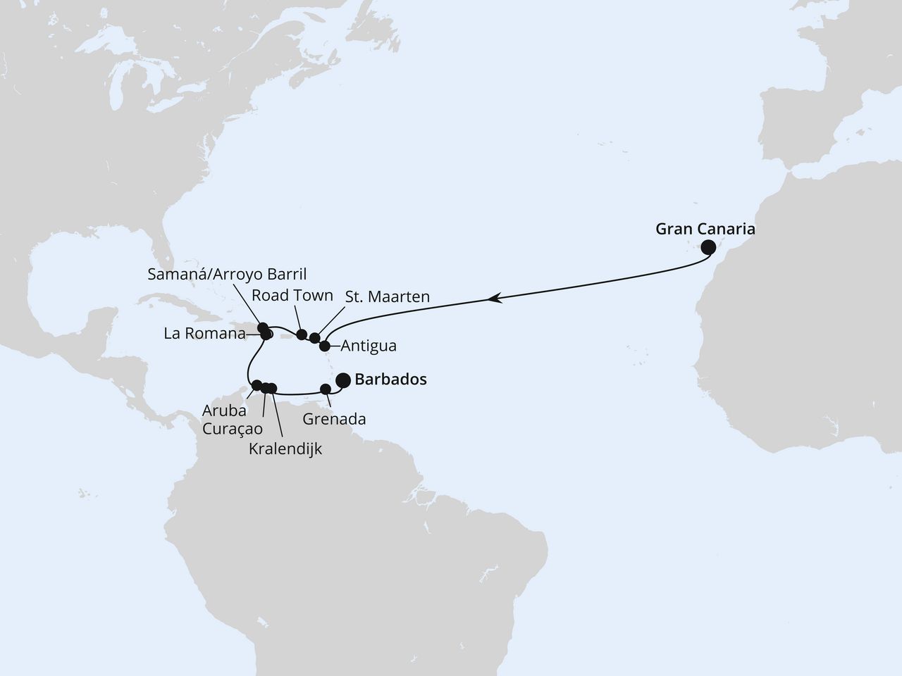Von Gran Canaria über Curacao nach Barbados