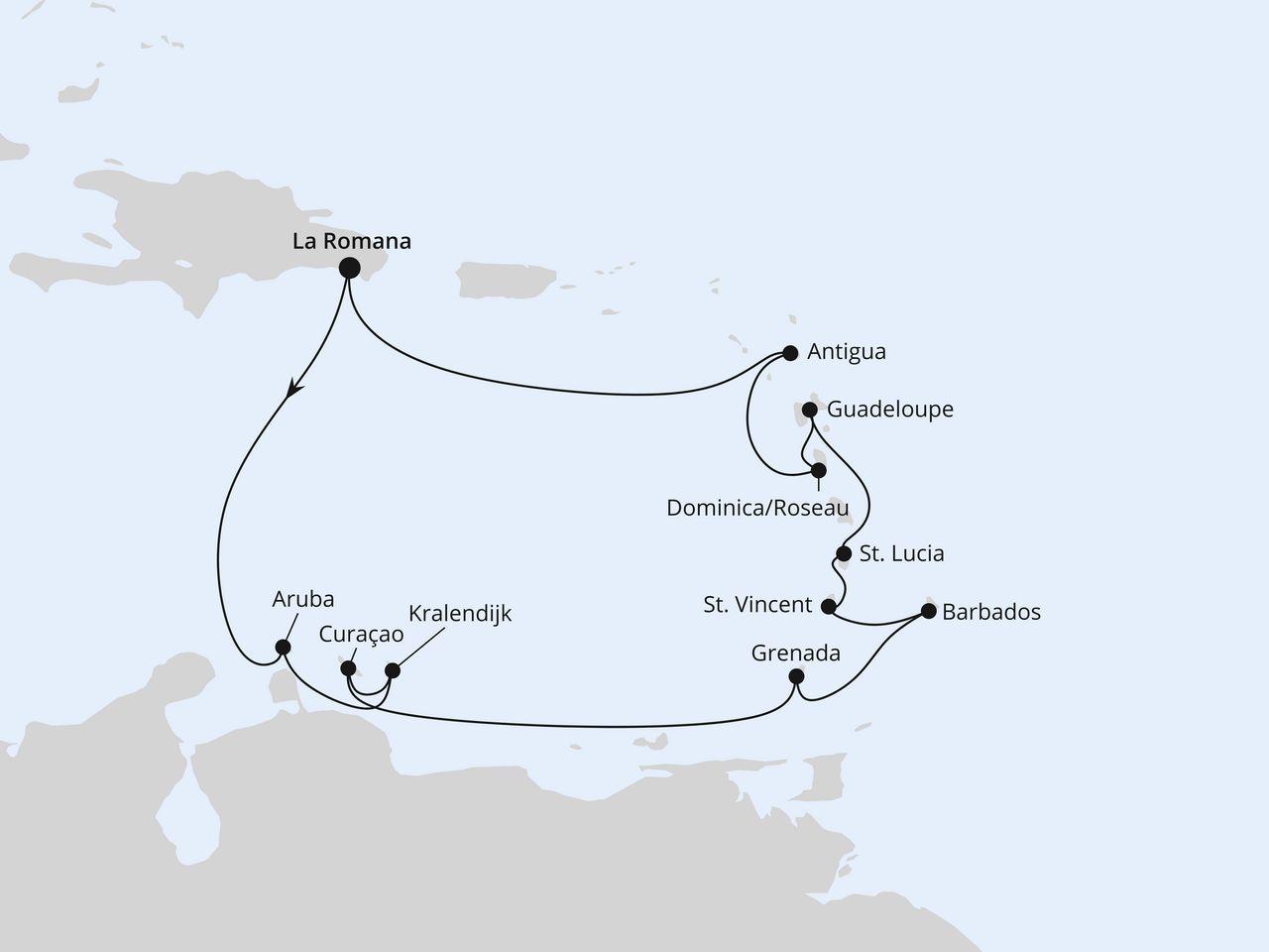 Karibische Inseln ab Dominikanische Republik