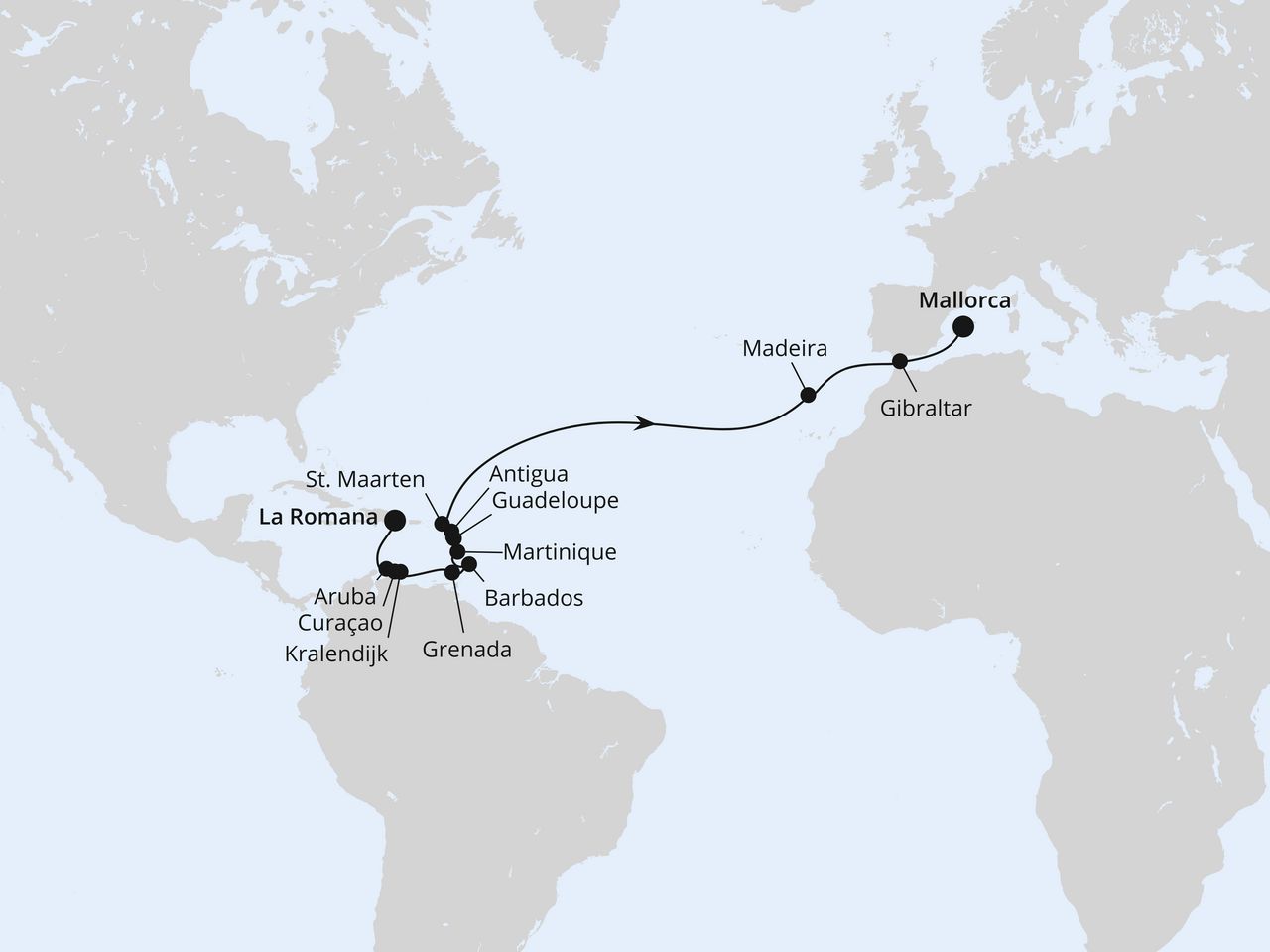 Von der Dom. Republik über Madeira nach Mallorca
