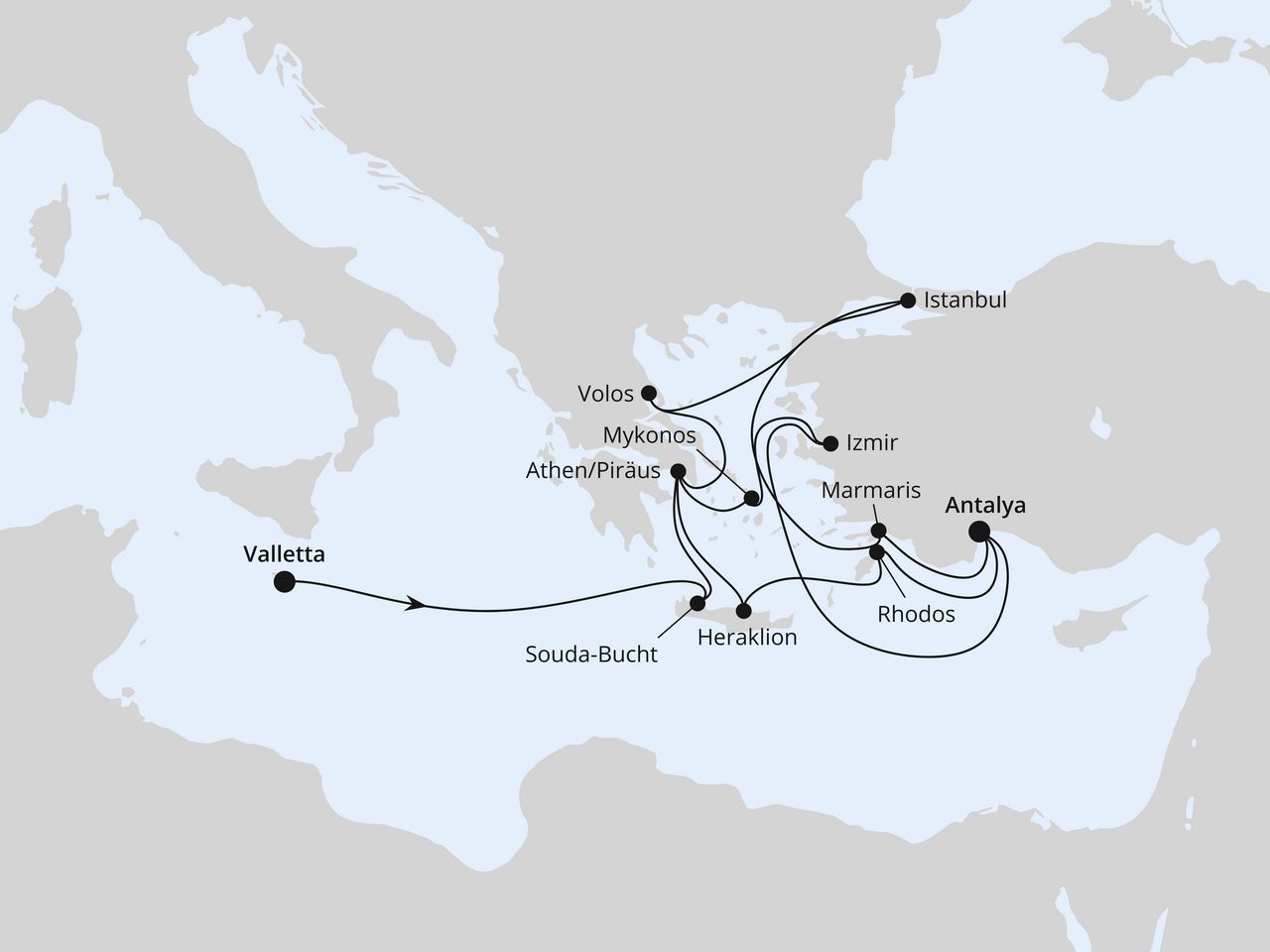 Große Mittelmeer-Reise mit Istanbul ab Malta