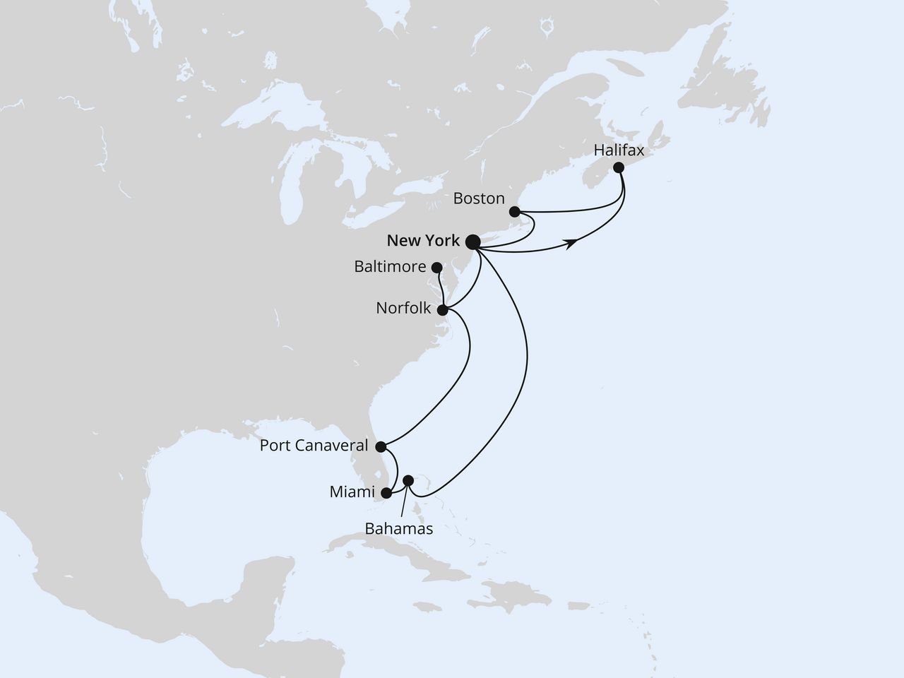 Kanada, Florida & Maryland ab New York