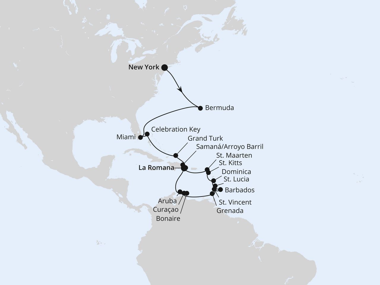 Bermuda, Florida & Karibik ab New York 2