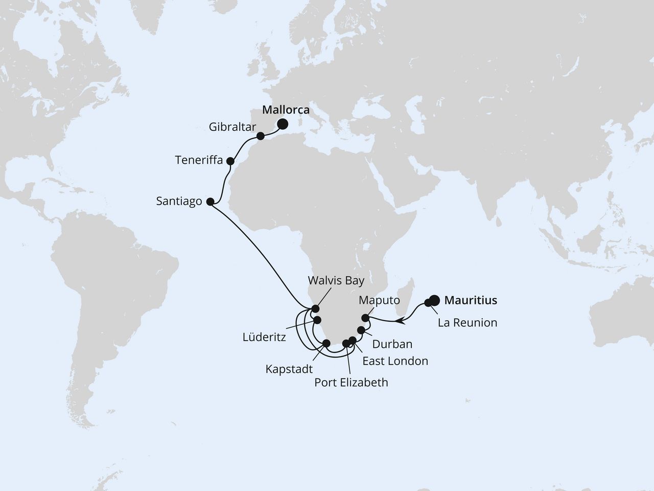 Weltenbummler Südafrika, Namibia & Indischer Ozean