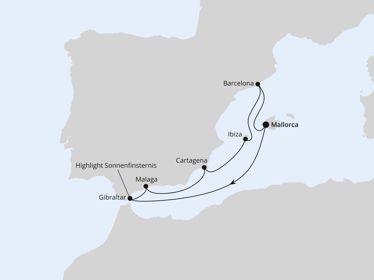 Sonnenfinsternis im Mittelmeer ab Mallorca