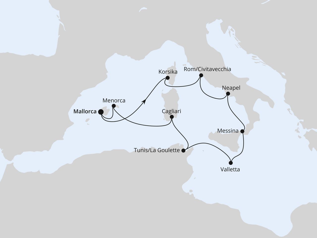 Italien & Mittelmeerinseln ab Mallorca