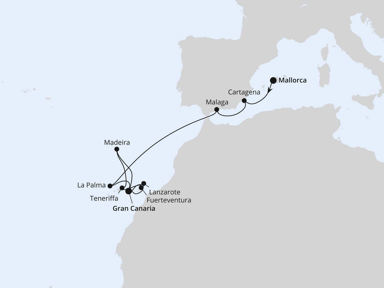 Andalusien, Kanaren & Madeira ab Mallorca