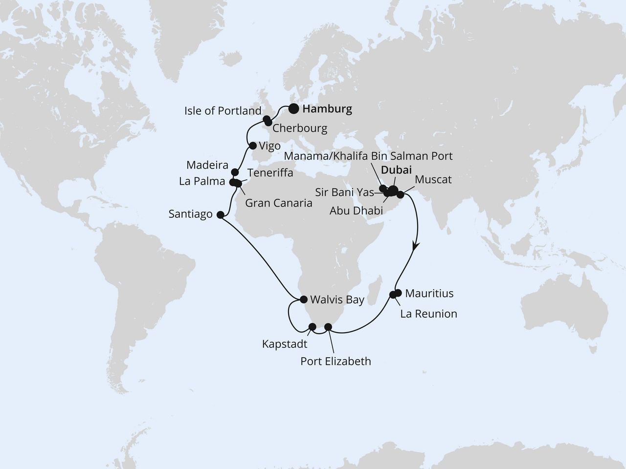 Weltenbummler Orient, Mauritius & Südafrika