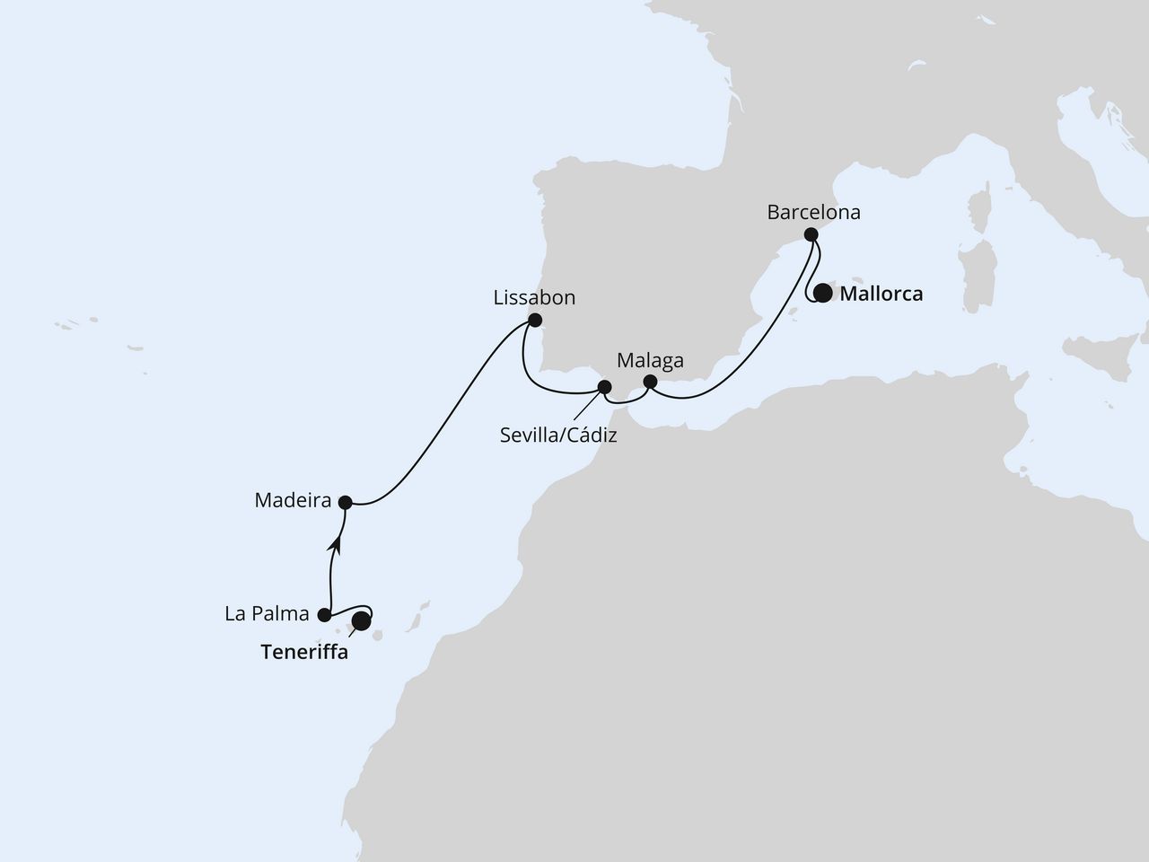 Osterreise Kanaren & Andalusien ab Teneriffa