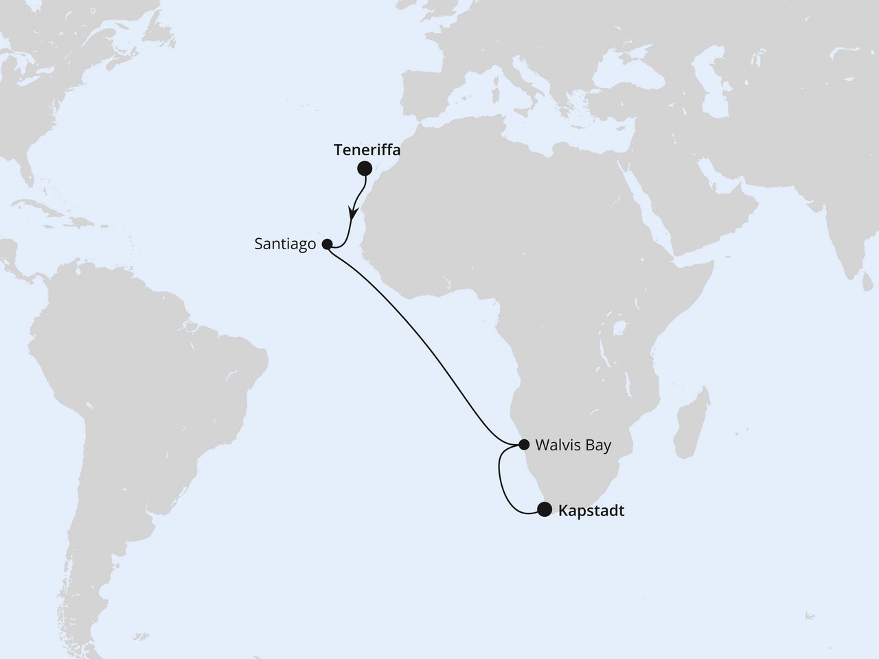 Von Teneriffa über Namibia nach Kapstadt